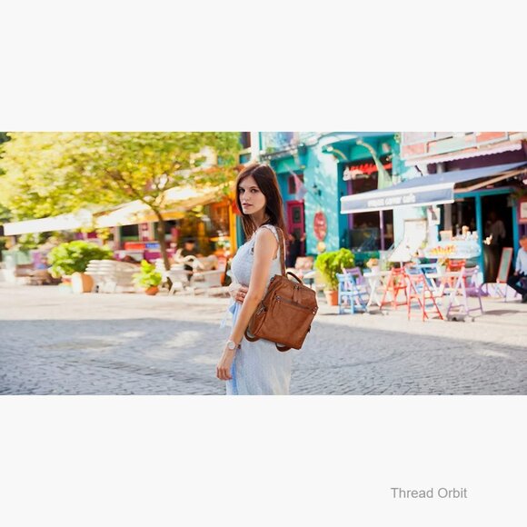 Convertible PU Leather Backpack Purse for Women, Adjustable Straps, Multiple main image 7